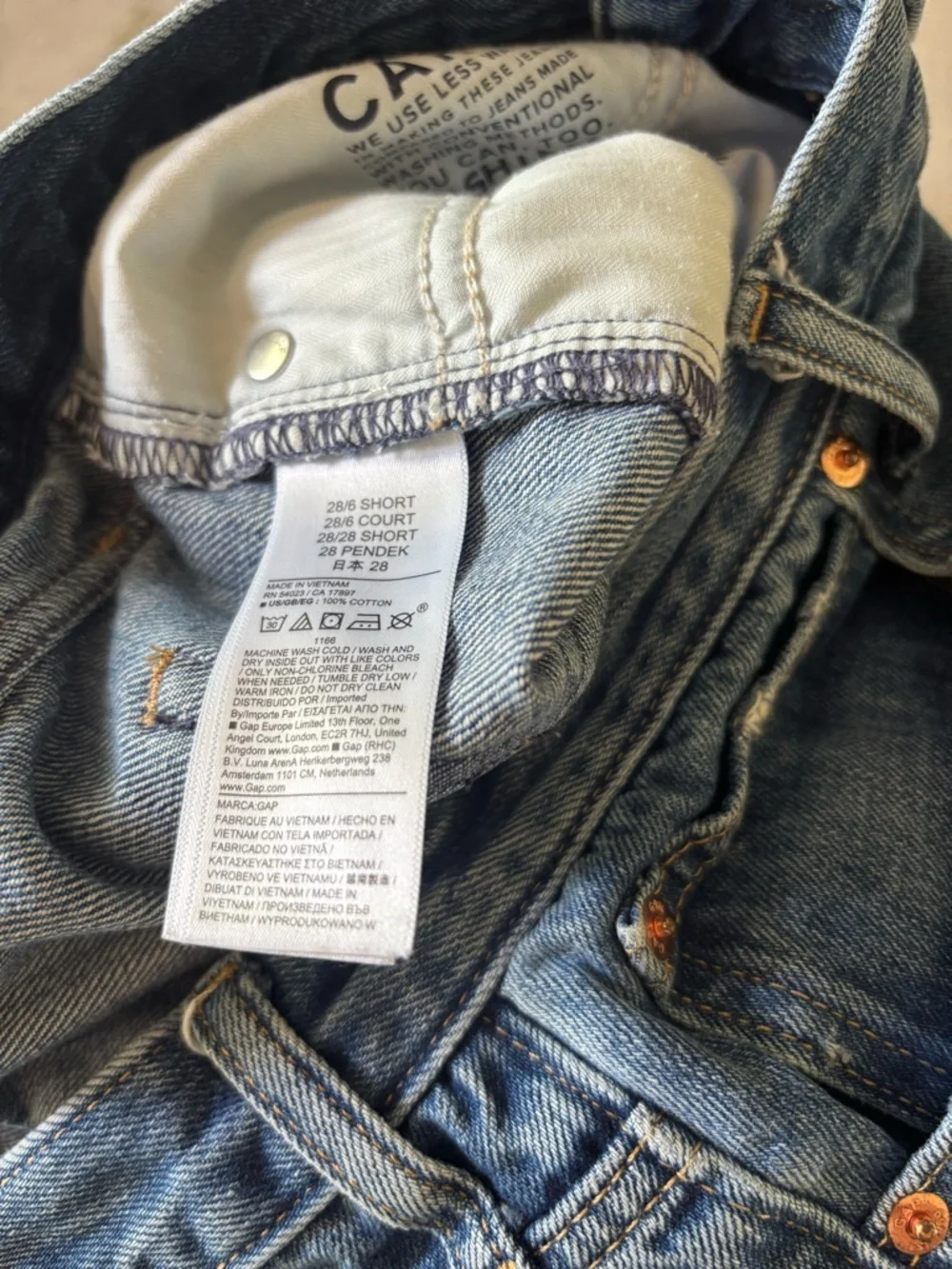 GAP High Rise Barrel Jean Medium Wash size 28s - Picture 9 of 10